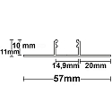 LED tile profile, T-type, anodized aluminium, 200cm