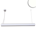 LED Office hanging lamp GRID Up+Down, UGR<6, stackable, 1-10V dimmable, matt silver, 25+25W 4000K 5100lm