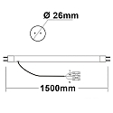 ISOLED T8 LED tube HIGHLINE+ with rotatable endcaps, 150cm, IP42, 230V AC, G13, 33W 6000K 4300lm 120°, not dimmable, frosted