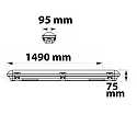 LED Wannenleuchte 150cm, IP65 IK08, Powerswitch 35-60W, Colorswitch 3000-5000K, 7750lm 120�, impact resistant