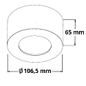 LED surface mount luminaire LUNA, IP20, indirect lightbeam, dimmable, white, 12W 2700K 600lm 120�