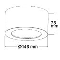 ISOLED LED surface mount luminaire LUNA, IP20, indirect lightbeam, dimmable, white, 12W 2700K 600lm 120�