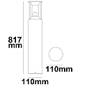 LED Bollard pole light-4, IP54, 9W 3000K 330lm, aluminium, sand black, height 80cm
