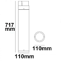 LED Bollard pole light-6, IP54, 6W 3000K 430lm, aluminium, sand black, height 70cm