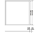 LED panel Frame 620 (61.5 x 61.5cm), IP40, 40W 4000K 3700lm 120�, illuminated frame, push/DALI dimmable