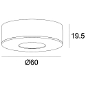 LED under cabinet or recessed light MiniAMP, round, � 6cm, 24V DC, CRi >91, dimmable, 3W 3000K 240lm 60�, white