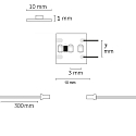 LED CRI940 MiniAMP Flex strip, 12V, 12W, 4000K, both sided 30cm cable with male plug