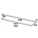 ISOLED Accessory for LED panel - recessed mounting frame, aluminium, white RAL 9016, panel 1200 (30 x 120cm)
