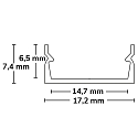 LED surface mount profile PURE14 S, aluminium, 200cm, black RAL 9005