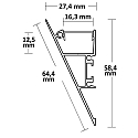 LED surface mount profile HIDE TRIANGLE, wedge shape, indirect lightbeam, aluminium, 200cm, anodized aluminium