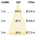 ISOLED recessed luminaire Sys-90 MiniAMP dimmable IP44, dimmable 10W 775lm 3000K 100� 100� CRI 92