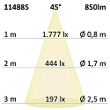 ISOLED recessed luminaire Slim68 IP40, dimmable 9W 850lm 3000K 45� 45� CRI 92