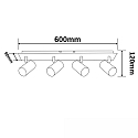 spotlight bar 4 flames, rotatable, tiltable GU10 IP20, nickel dimmable