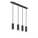 pendant luminaire 4 flames GU10 IP20, black matt dimmable