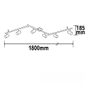 spotlight bar 6 flames, swivelling, rotatable, with jointed arm GU10 IP20