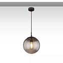 pendant luminaire INFINITY SMOKY GLASS 25 1 flame, round E27 IP20, black dimmable