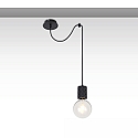 pendant luminaire INFINITY SINGLE ROUND 1 flame, round, without shade E27 IP20, black dimmable