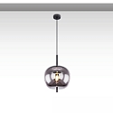 pendant luminaire INFINITY SMOKY GLASS 30 1 flame E27 IP20, black dimmable