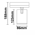 3-phase spot FOCUS FIX 38� swivelling, rotatable, switchable IP20, white 