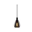 pendant luminaire INFINITY SMOKY GLASS with open cable, 2-pole E27 IP20, black dimmable