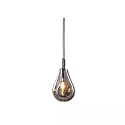 pendant luminaire INFINITY BLACK GLASS with open cable, 2-pole E14 IP20, black dimmable