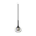 pendant luminaire INFINITY CLEAR/BLACK GLASS with open cable, 2-pole E14 IP20, black dimmable