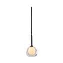 pendant luminaire INFINITY CLEAR/WHITE GLASS with open cable, 2-pole E14 IP20, black dimmable