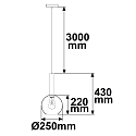 pendant luminaire INFINITY BLACK ROUND GLASS 25CM round E27 IP20, smoky colour, black dimmable