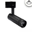 3-phase spot focusable IP20, black dimmable