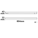 ISOLED track spot LINEAR LINE+ 60CM - TRACK48 rigid, switchable, magnetic mounting IP20, black 