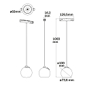 ISOLED track spot BALL FOKUS - TRACK48 swivelling, switchable, magnetic mounting IP20, black 