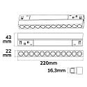 ISOLED track spot GRID 22CM - TRACK48 (DALI) swivelling, DALI controllable, UGR < 19, magnetic mounting IP20, black dimmable