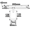 ISOLED 3-phase spot 42W - 20�-70� (DALI) rigid, DALI controllable, focusable IP20, black dimmable