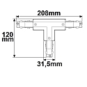 ISOLED 3-phase T-connector SURFACE (DALI) DALI controllable, protective earth right