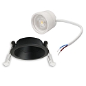 ISOLED recessed spotlight BACK68 swivelling IP20, black dimmable