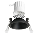 ISOLED recessed spotlight BACK45 round, set back IP20, black dimmable