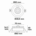 ISOLED recessed spotlight VARIO-68 with sensor IP65, nickel 