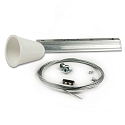 3-phase CLASSIC - rope suspension (1 pc.) for tracks, surface mount, with mounting plate incl. canopy u. steel rope 200cm