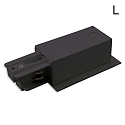 3-phase CLASSIC - side power feed, recessed mount, N-conductor right, predective connector left, black