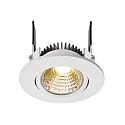 Recessed LED ceiling luminaire COB-68-24V-ROUND, voltage constant, 4.5W, 2700K, 45�, brushed silver