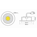 Recessed LED downlight A 5068 T FLAT, � 8.8cm, COB, 8W 4000K 38�, swivelling