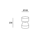 bollard lamp ROW LED IP65, opal, concrete grey