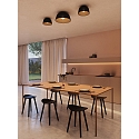 LEDS C4 wall and ceiling luminaire MISO Ø 285MM E27 IP20, gold, black dimmable