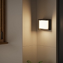 LEDS C4 outdoor wall luminaire CREU square IP65, opal, black