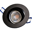 Megatron ceiling recessed luminaire DECOCLIC 68MM / GU10 + GU5.3 round, swivelling GU10 IP20, black matt dimmable