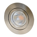 ceiling recessed luminaire DECOCLIC 68MM / GU10 + GU5.3 round, rigid GU10 IP44, brushed iron dimmable