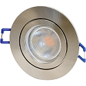 Megatron ceiling recessed luminaire DECOCLIC 68MM / GU10 + GU5.3 round, rigid GU10 IP44, brushed iron dimmable