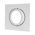 Recessed ring DECOCLIC, angular, IP20, opening � 6.8cm, 230V / 12 V, swiveling, incl. GU10- and GU5.3 socket, white