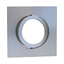 Recessed ring DECOCLIC, angular, IP20, opening � 6.8cm, 230V / 12 V, swiveling, incl. GU10- and GU5.3 socket, matt aluminium