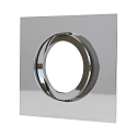Recessed ring DECOCLIC, angular, IP20, opening � 6.8cm, 230V / 12 V, swiveling, incl. GU10- and GU5.3 socket, glossy chrome